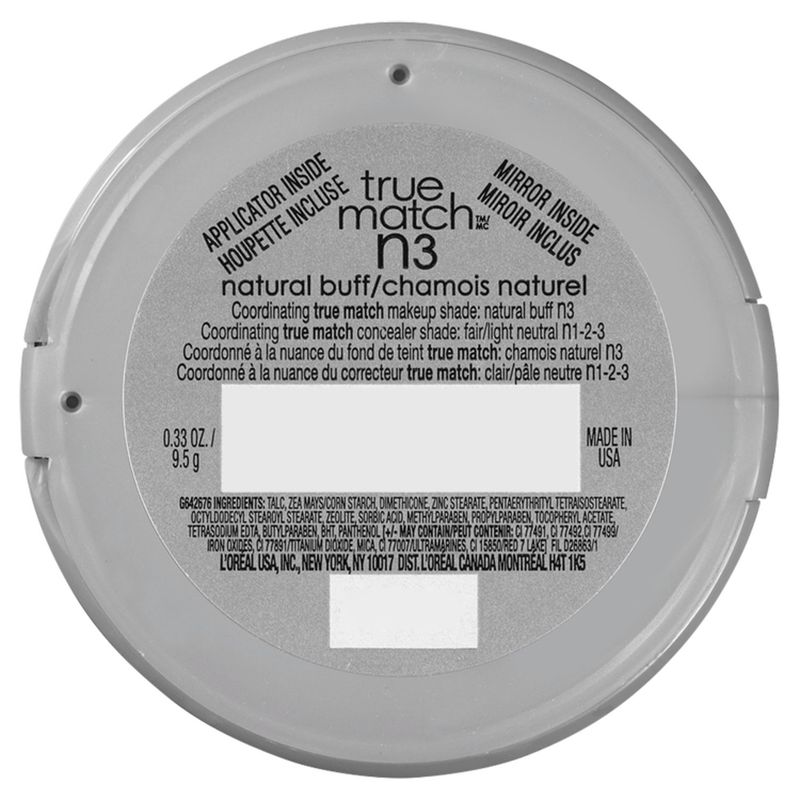 L'Oréal Paris True Match Neutral N3 Natural Buff Super-Blendable Powder, 0.33 oz