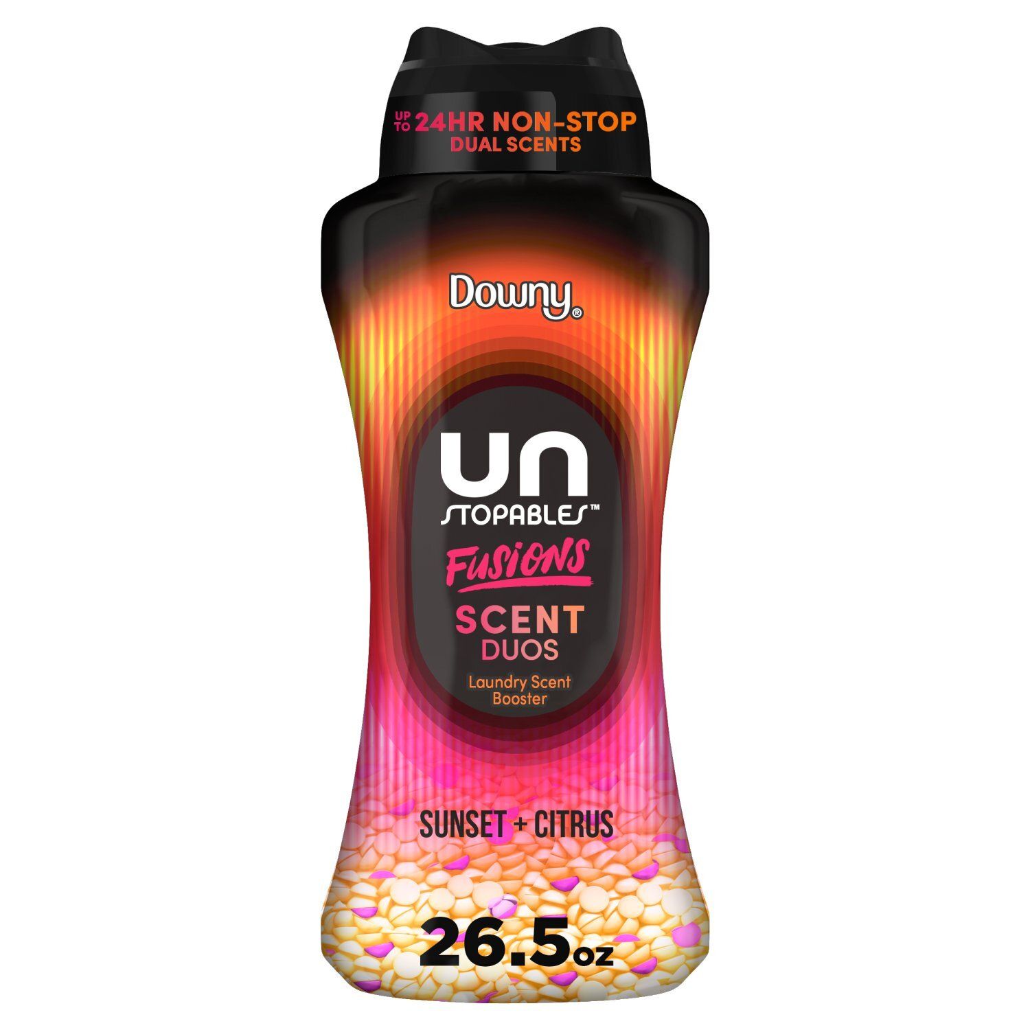 Downy Unstopables Fusions Scent Duos Laundry Scent Booster Beads, Sunset and Citrus Scent, 26.5 OZ,