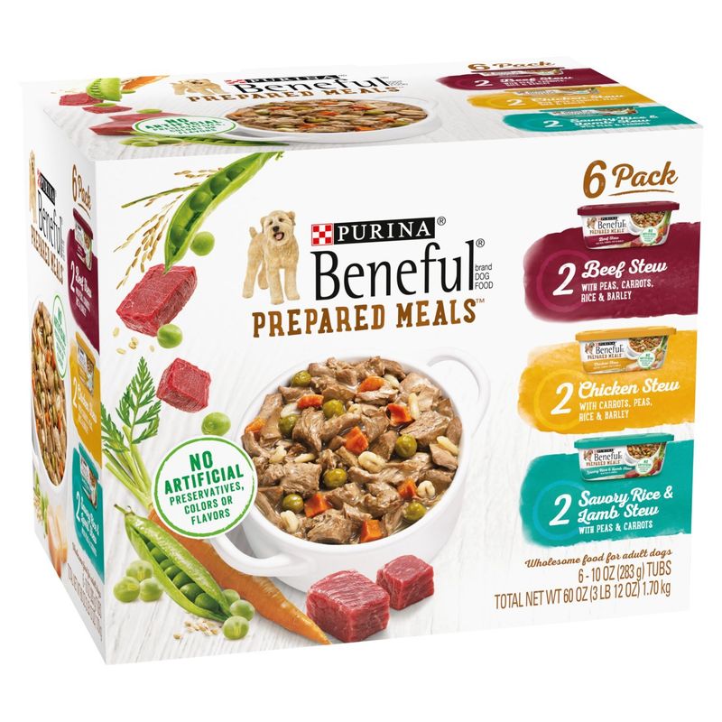 Purina Beneful Prepared Meals Dog Food, 10 oz, 6 count