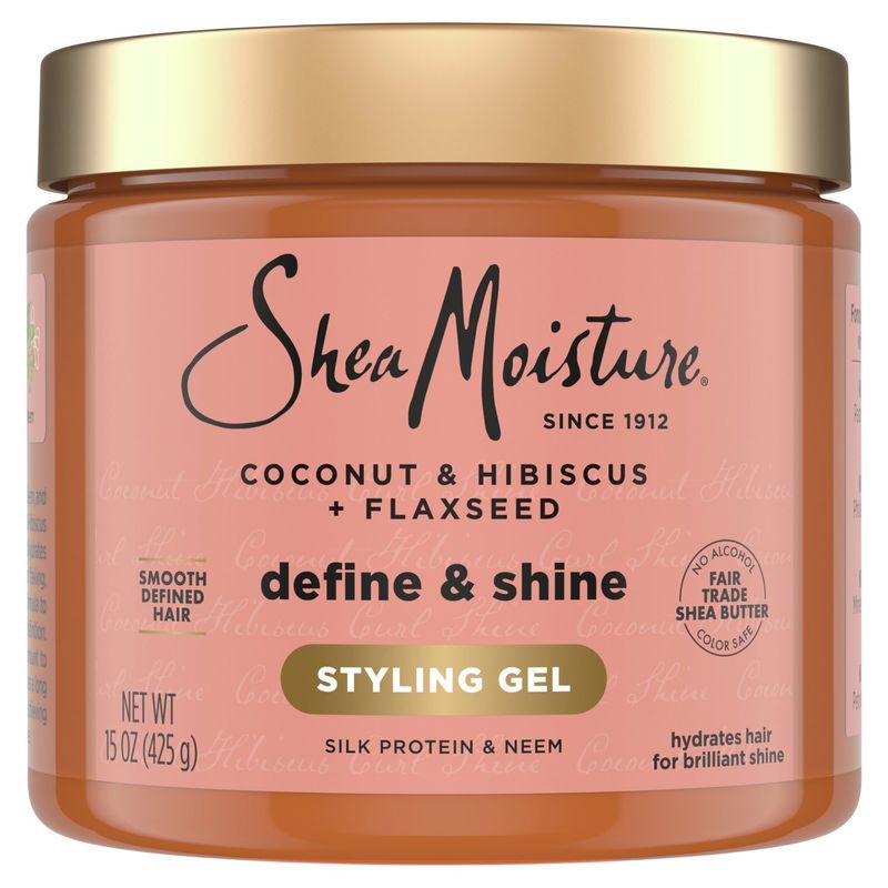 SheaMoisture Coconut &amp; Hibiscus + Flaxseed Define &amp; Shine Styling Gel, 15 oz