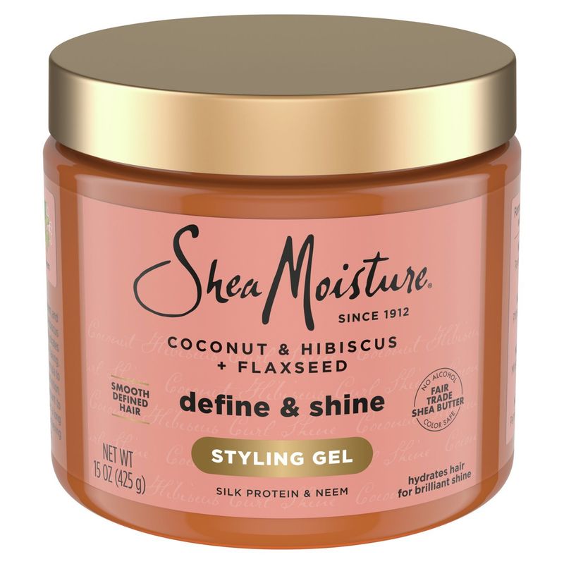 SheaMoisture Coconut &amp; Hibiscus + Flaxseed Define &amp; Shine Styling Gel, 15 oz