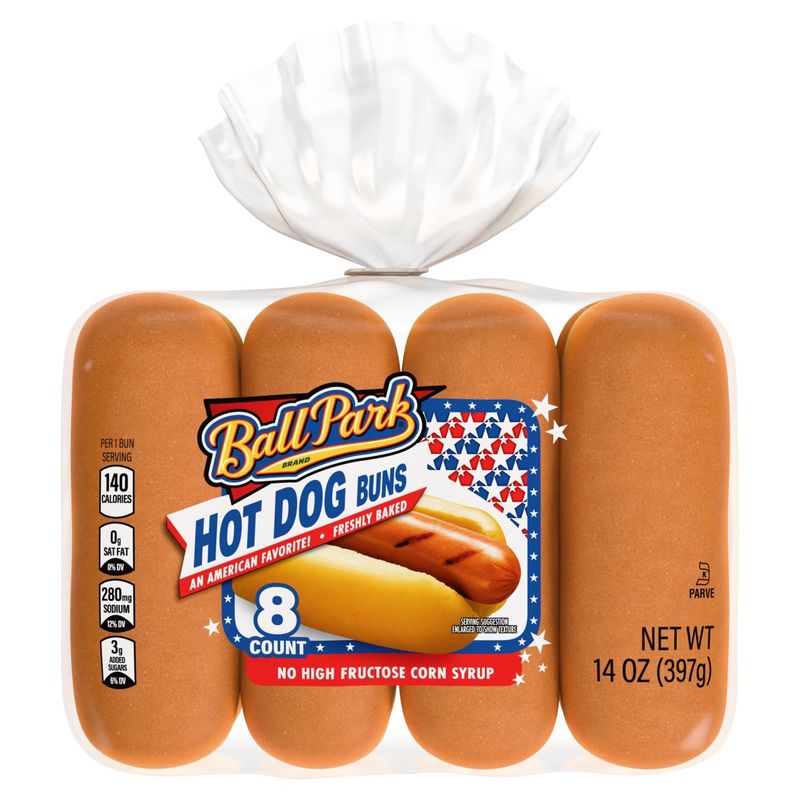 Ball Park Hot Dog Buns, 8 count, 14 oz
