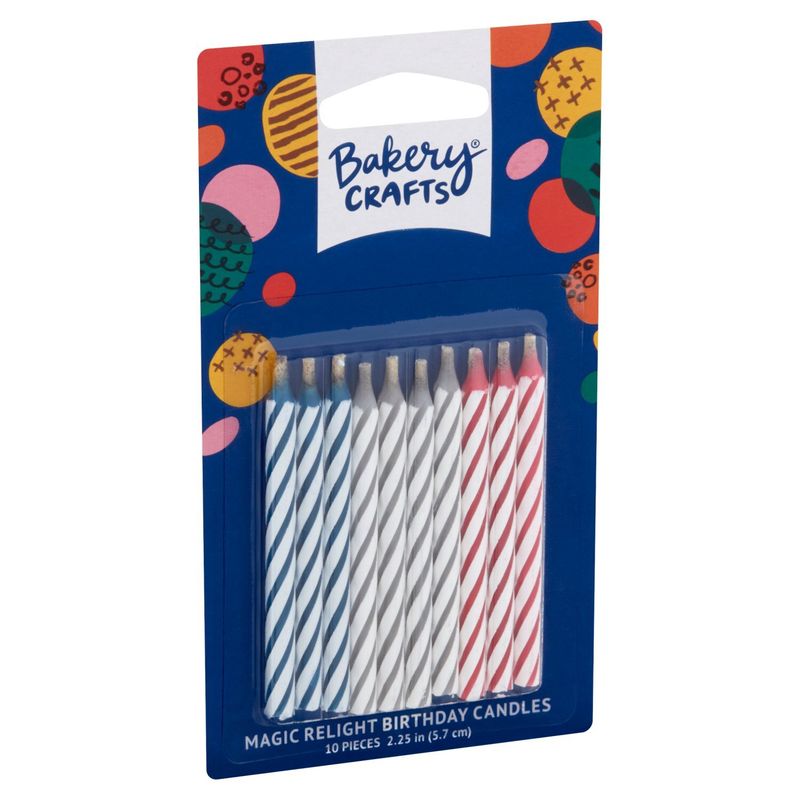 Bakery Crafts 2.25 in Magic Relight Birthday Candles, 10 count