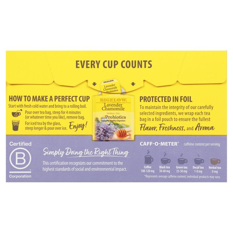 Bigelow Lavender Chamomile Herbal Tea Bags, 18 count, .98 oz