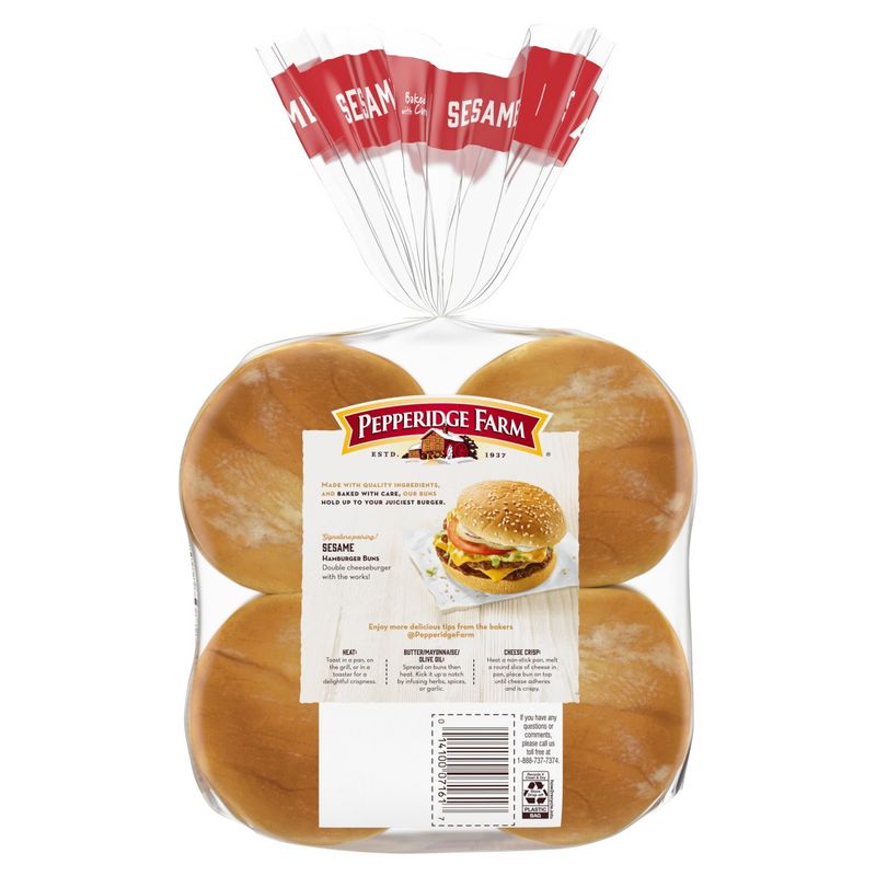 Pepperidge Farm Bakery Classics Sesame Hamburger Buns, 15 oz