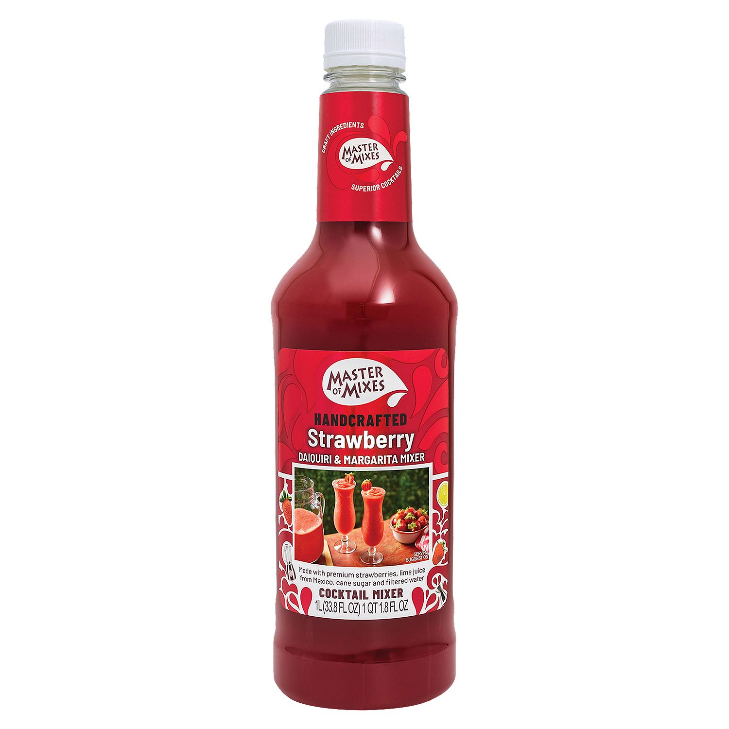 Master of Mixes Handcrafted Strawberry Daiquiri &amp; Margarita Cocktail Mixer, 33.8 fl oz