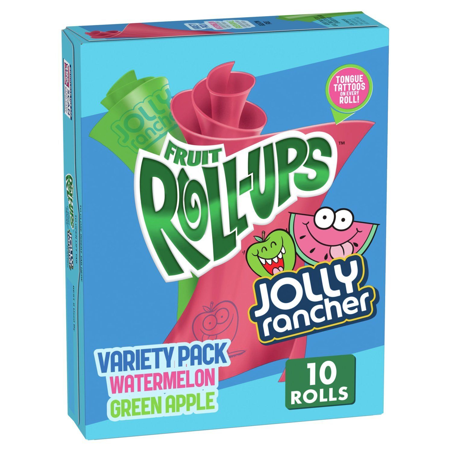 Fruit Roll-Ups Jolly Rancher Fruit Flavored Snacks Variety Pack, 0.5 oz, 10 count