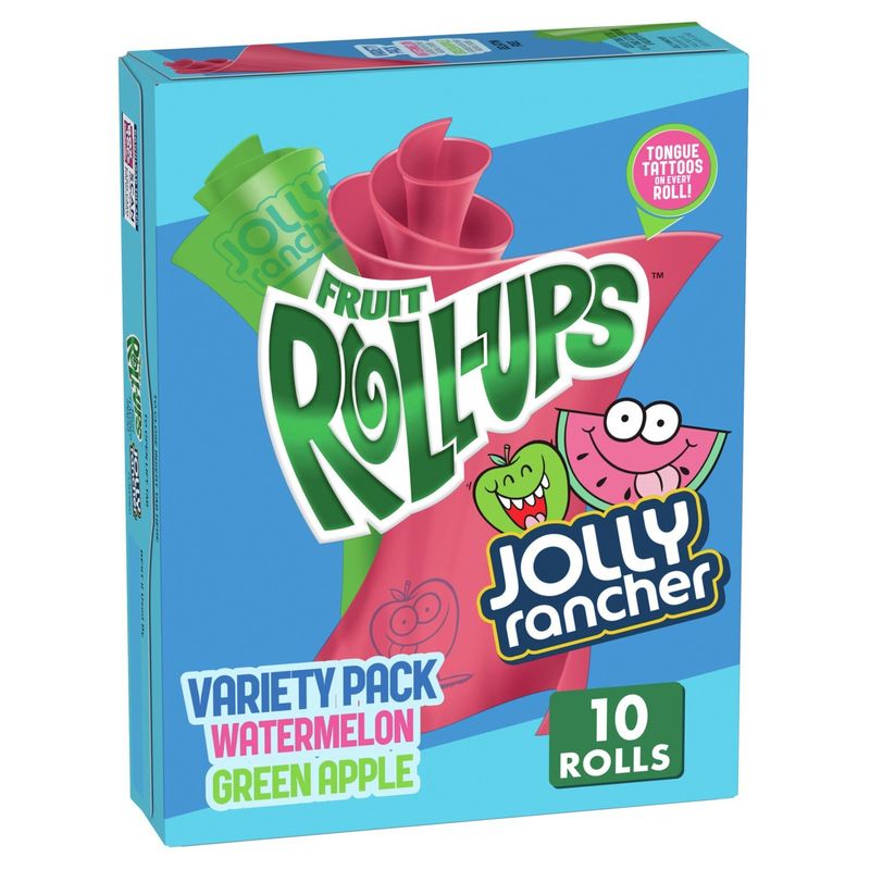 Fruit Roll-Ups Jolly Rancher Fruit Flavored Snacks Variety Pack, 0.5 oz, 10 count