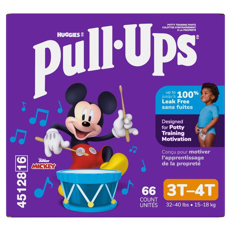 Huggies Pull-Ups Disney Junior Mickey Potty Training Pants, Size 3T-4T, 32-40 lbs, 66 count