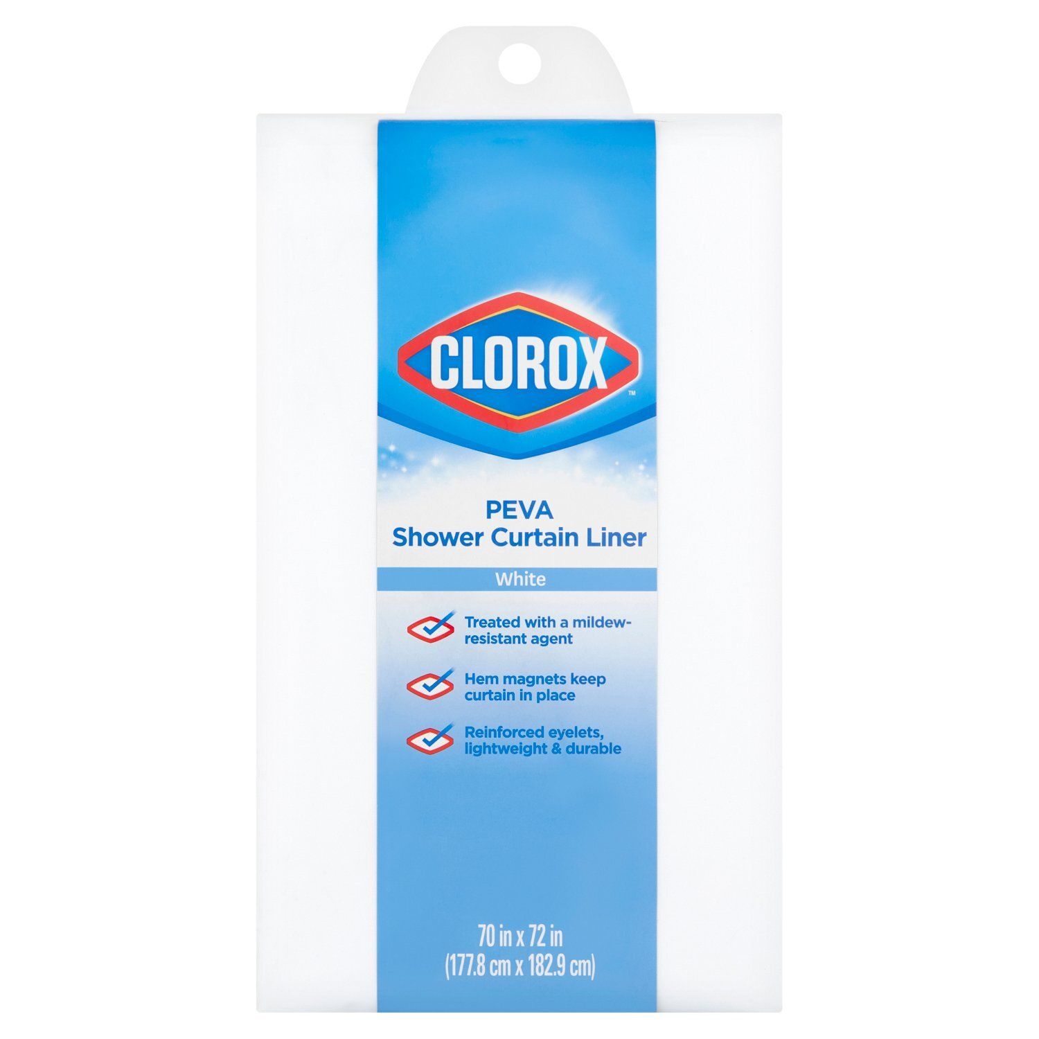 Clorox Peva White Shower Curtain Liner
