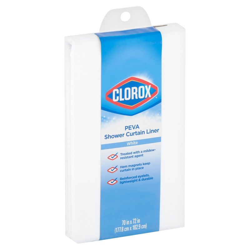 Clorox Peva White Shower Curtain Liner