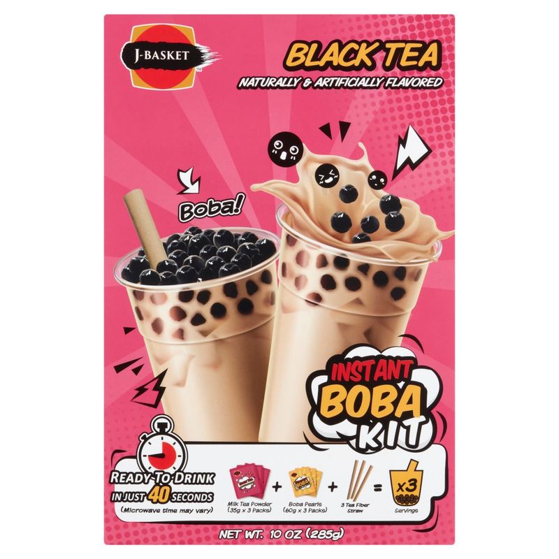 J-Basket Black Tea Instant Boba Kit, 10 oz
