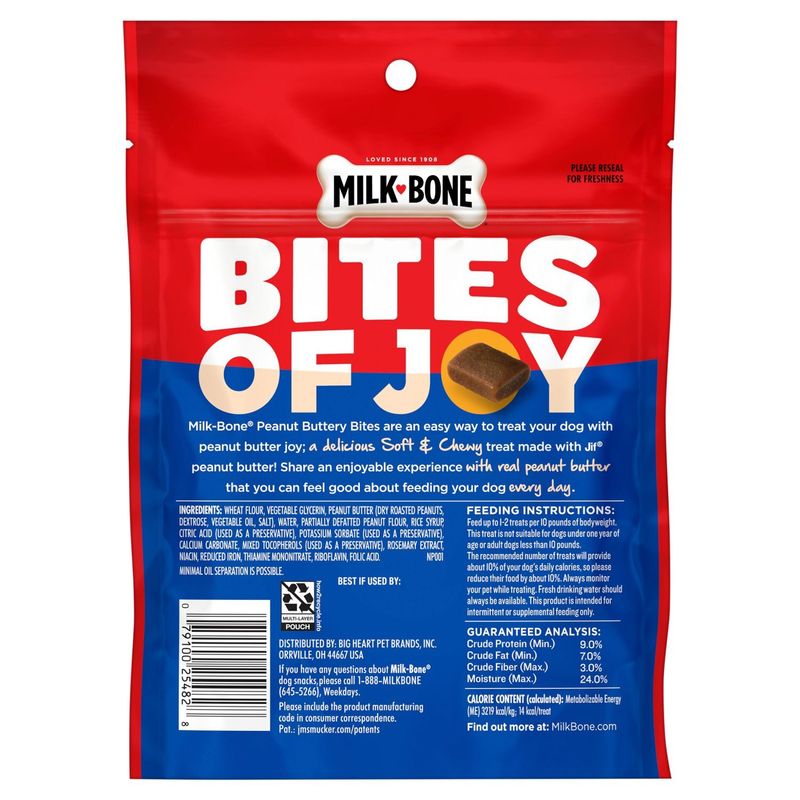 Milk-Bone Soft &amp; Chewy Peanut Buttery Bite Dog Snacks, 4.5 oz