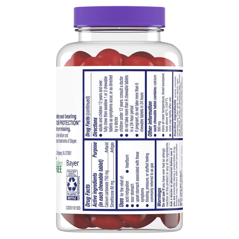 Alka-Seltzer Heartburn + Gas ReliefChews Tropical Punch Chewable Tablets, 60 count