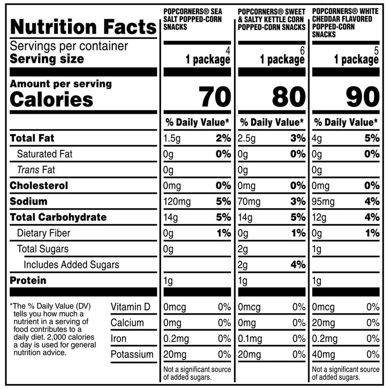 PopCorners The Crunchy And Wholesome Popped Corn Snack Variety Pack, 5/8 Oz, 15 Count