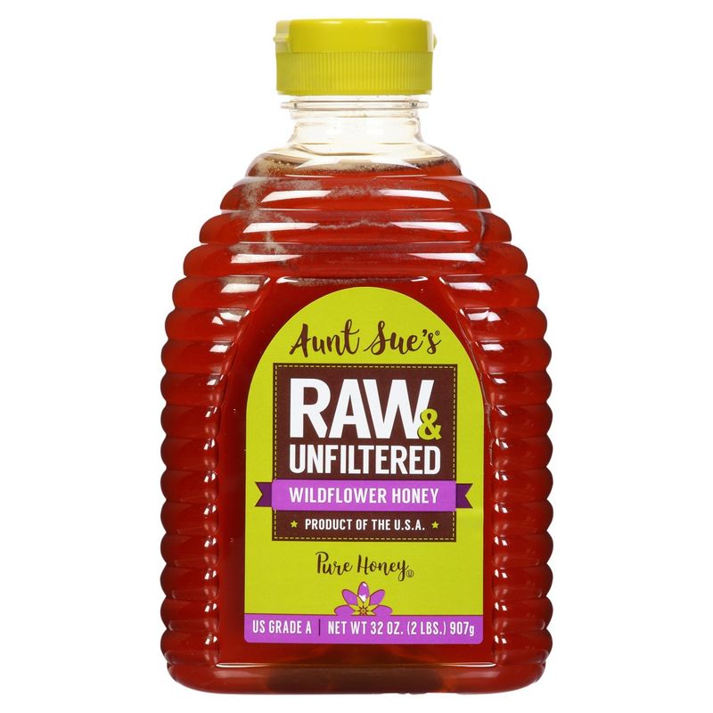 Aunt Sue's Raw &amp; Unfiltered Wildflower Honey, 32 oz