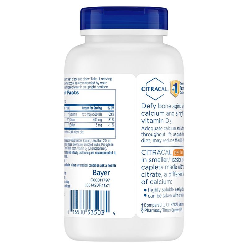 Citracal Petites Calcium Citrate Calcium Supplement, 200 count