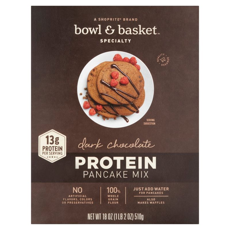 Bowl &amp; Basket Specialty Dark Chocolate Protein Pancake Mix, 18 oz