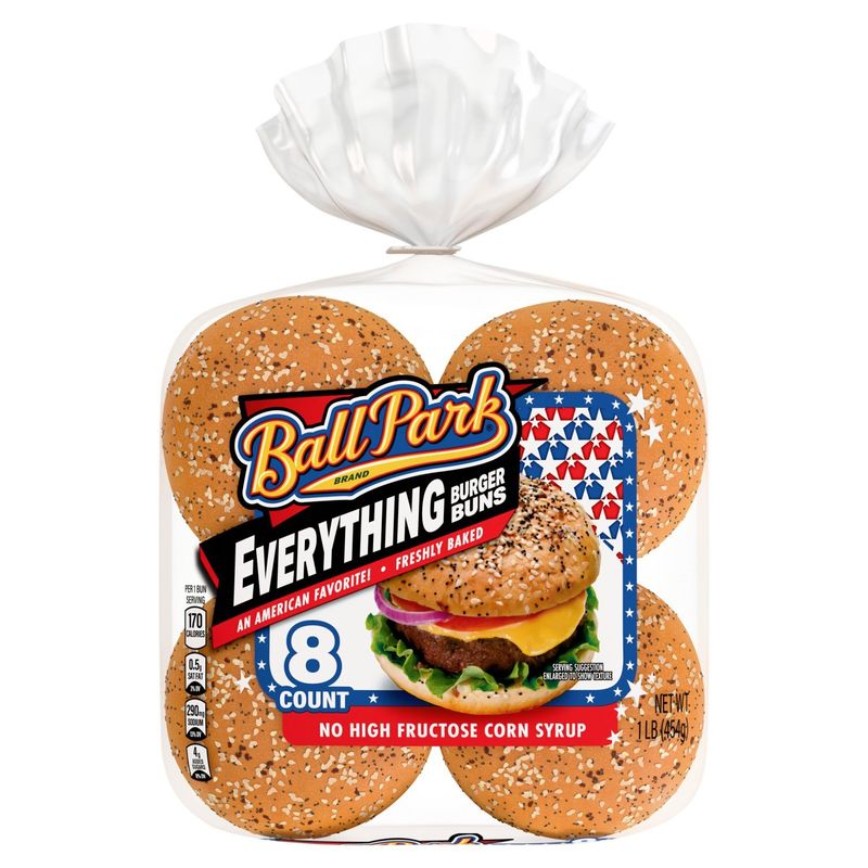 Ball Park Everything Burger Buns, 8 count, 1 lb