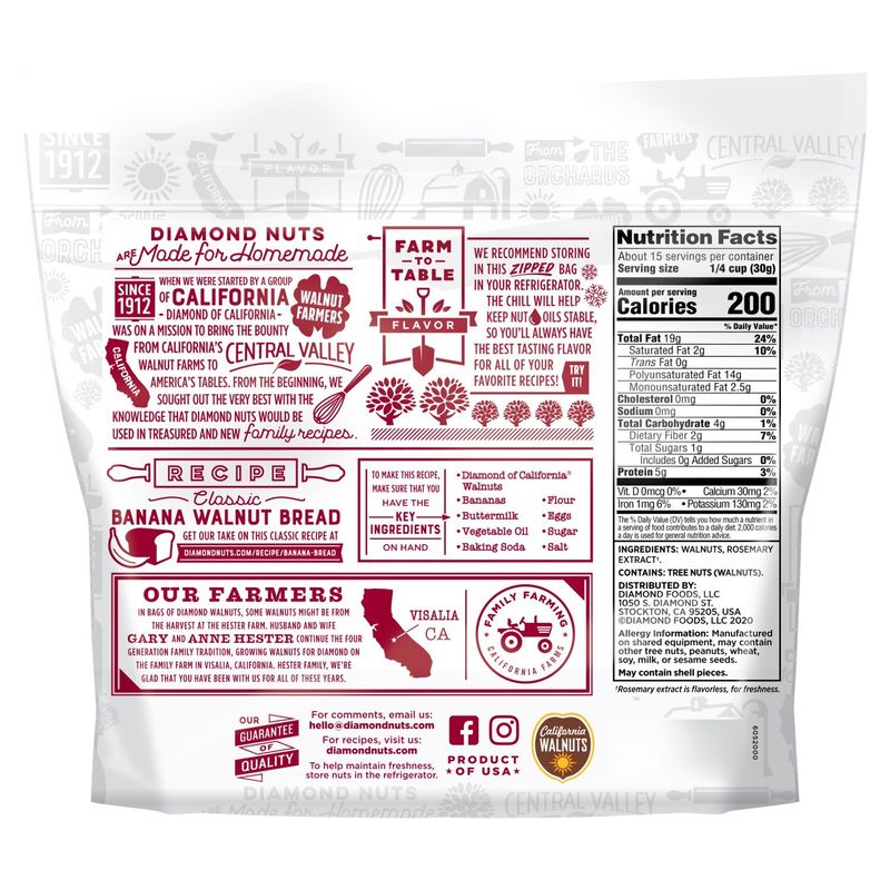 Diamond of California Shelled Walnuts, 16 oz