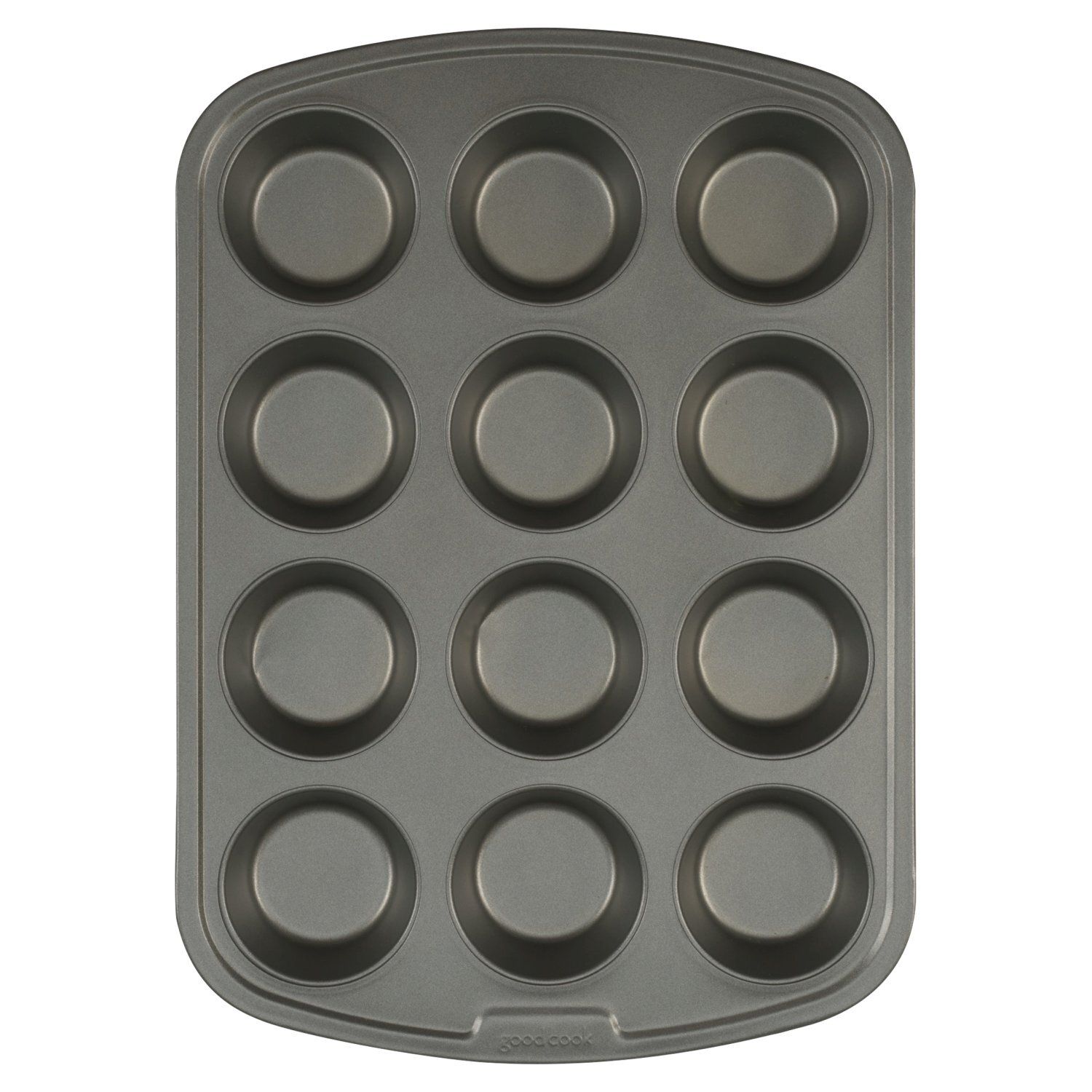 GoodCook Nonstick Steel 12-Cup Muffin Pan, Gray