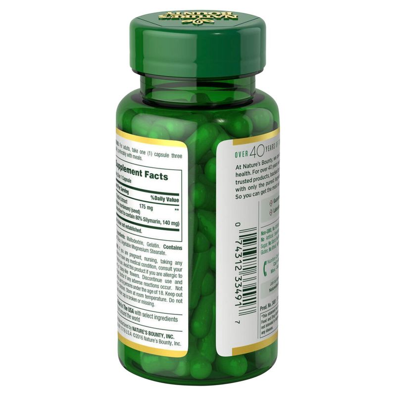 Nature's Bounty Milk Thistle Herbal Supplement, 175 mg, 100 count
