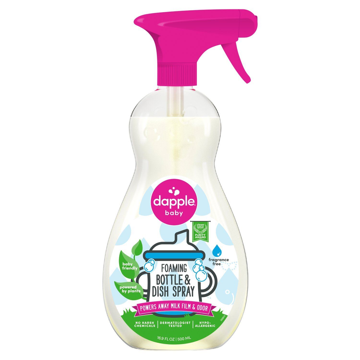 Dapple Baby Foaming Bottle &amp; Dish Spray, 16.9 fl oz