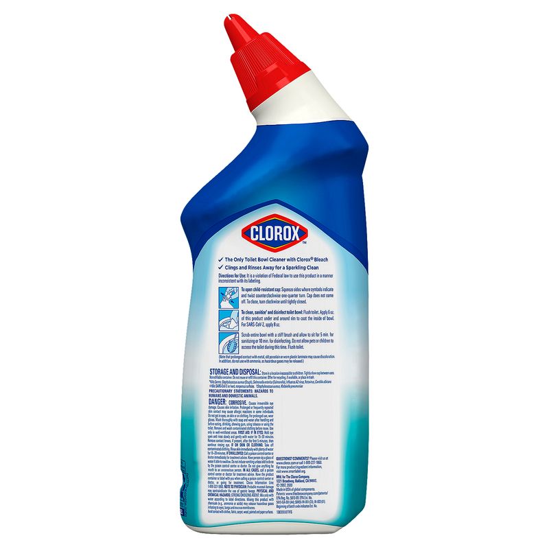 Clorox Ocean Mist Toilet Bowl Cleaner Clinging Bleach Gel, 24 fl oz