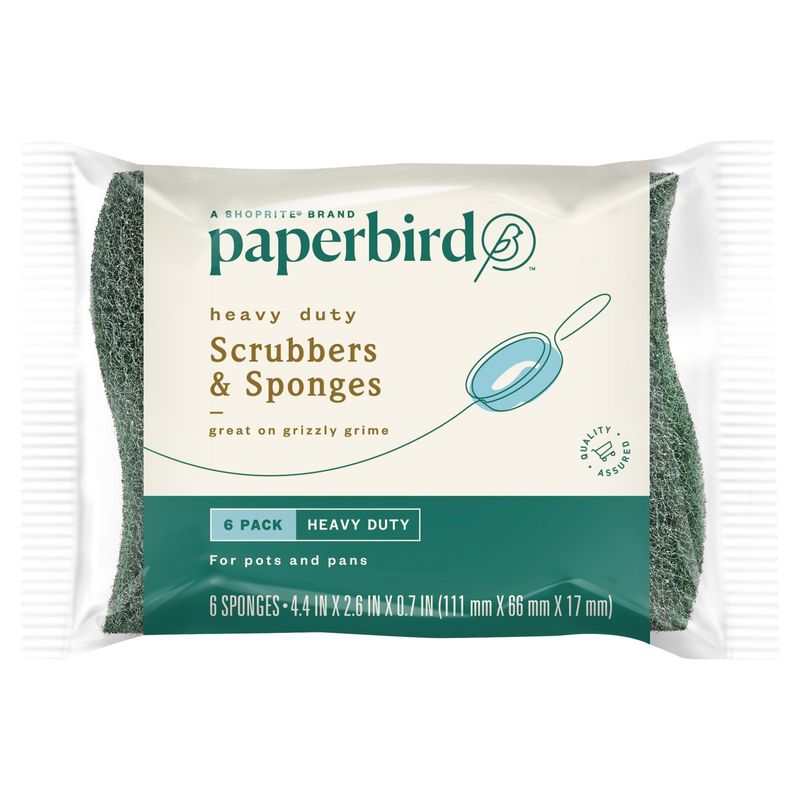 Paperbird Heavy Duty Scrubbers &amp; Sponges, 6 count