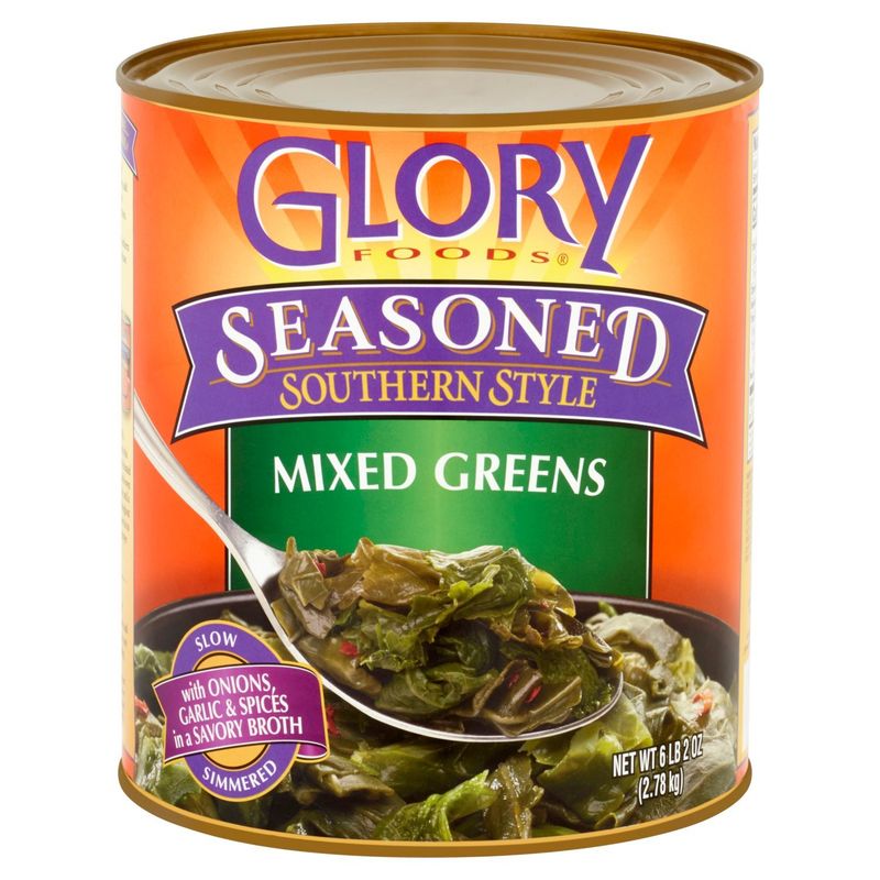 Glory Foods Seasoned Southern Style Mixed Greens, 6 lb 2 oz