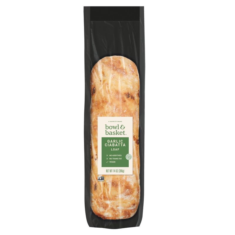 Bowl &amp; Basket Garlic Ciabatta Loaf, 14 oz