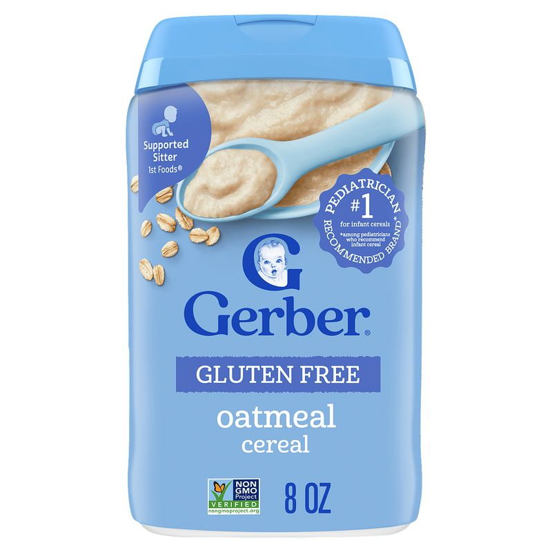 Gerber 1st Foods Gluten Free Oatmeal Cereal Baby Food, Supported Sitter, 8 oz