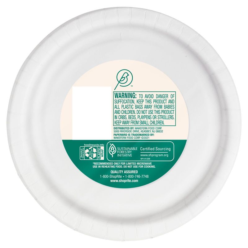 Paperbird 6.87 Inch Decorated Strong Everyday Plates, 48 count