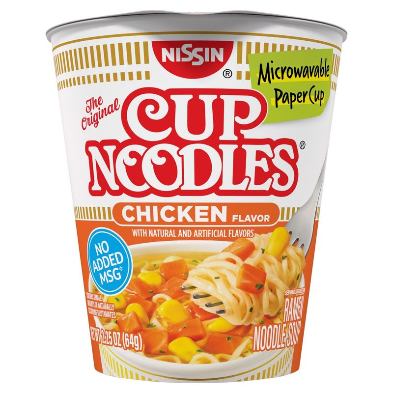 Nissin Cup Noodles Chicken Flavor Ramen Noodle Soup, 2.25 oz