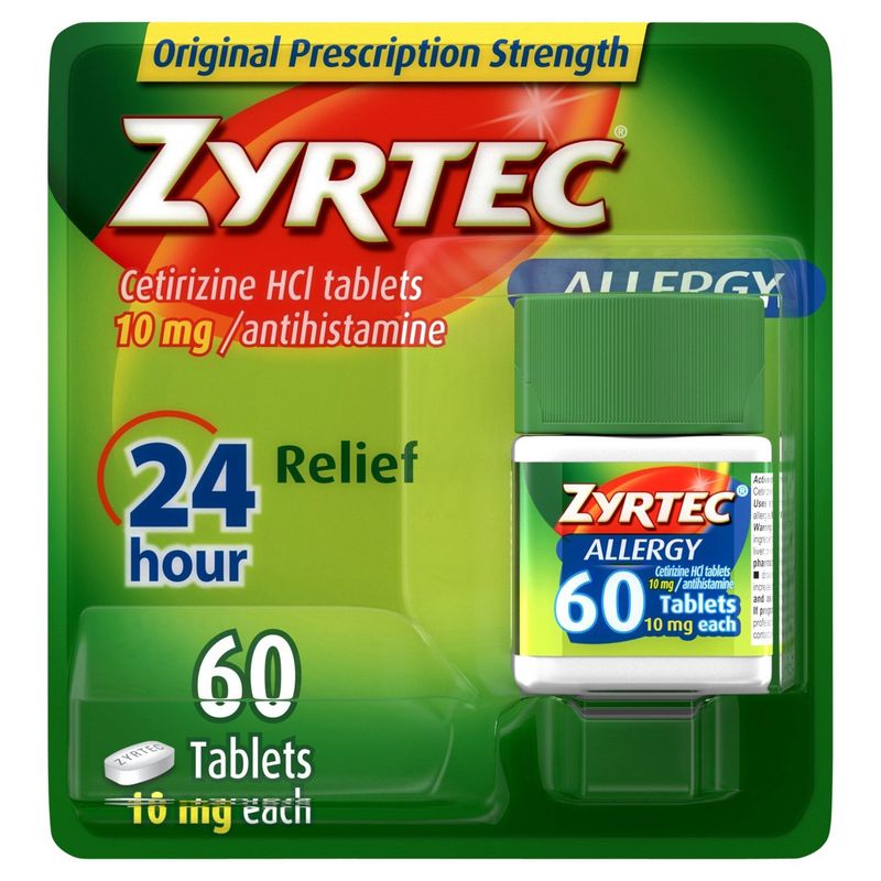Zyrtec Indoor &amp; Outdoor Allergy Tablets, 10 mg, 60 count