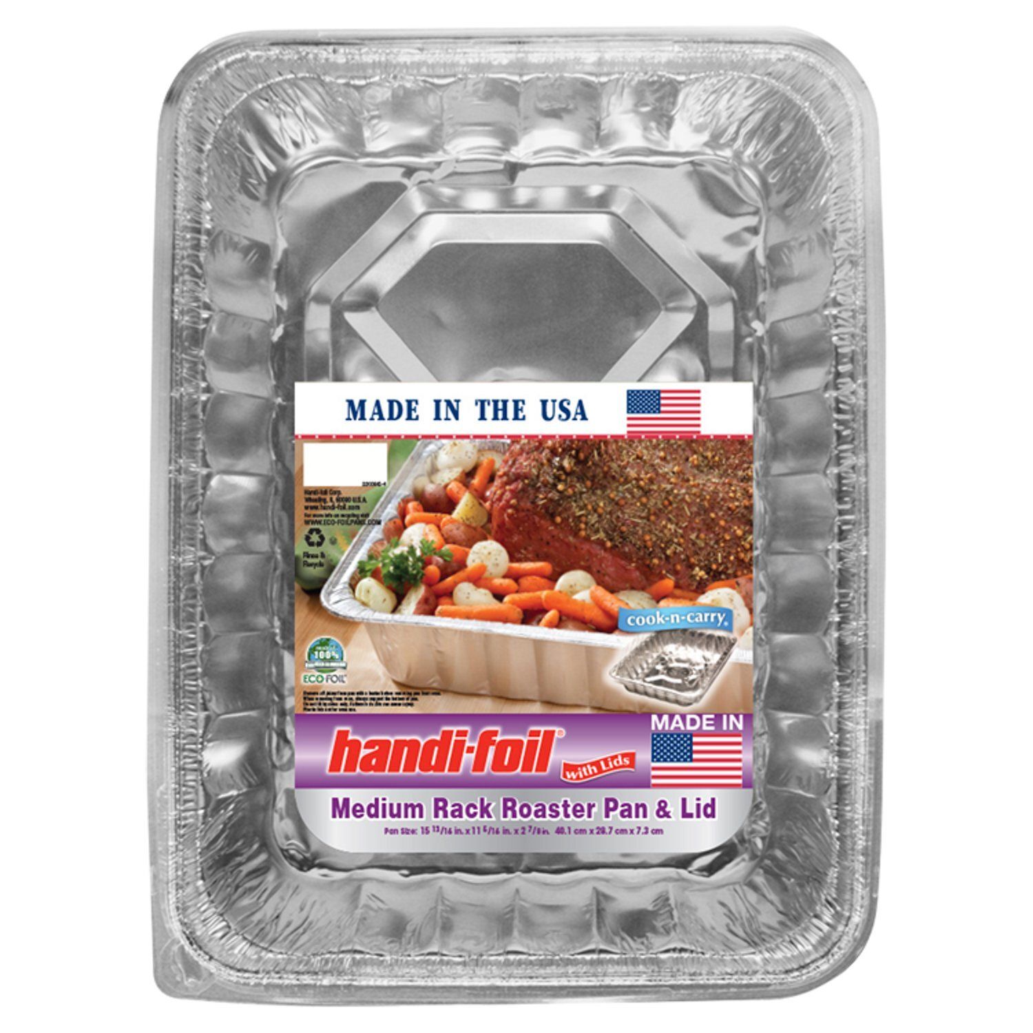 Handi Foil Medium Rack Roaster Pan and Lid
