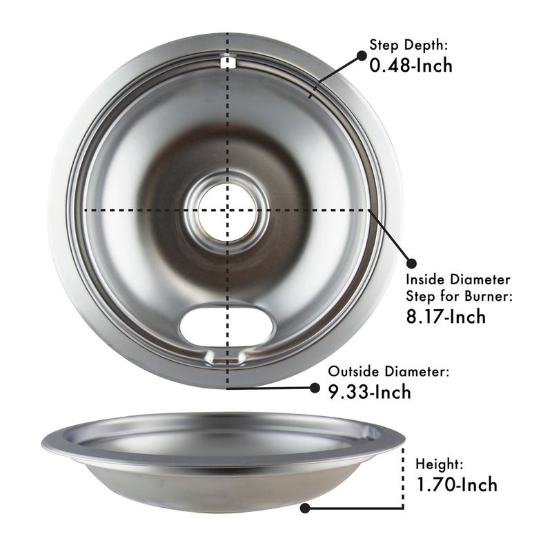 Range Kleen Style A 2-Pack Heavy Duty Chrome Drip Bowls