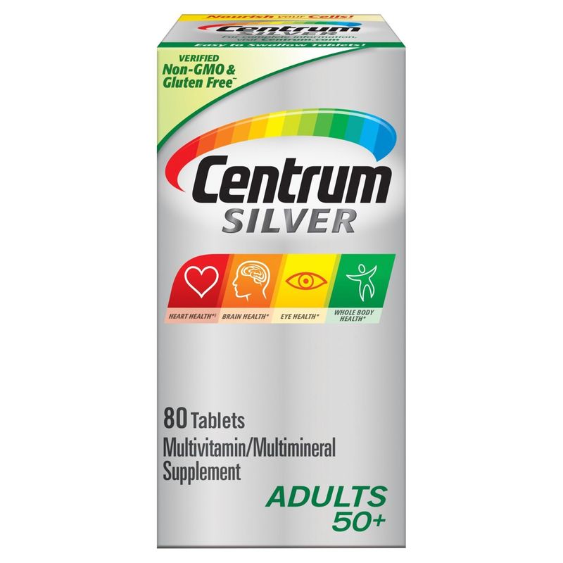Centrum Silver Multivitamin for Adults 50 Plus, Multivitamin/Multimineral Supplement - 80 Count