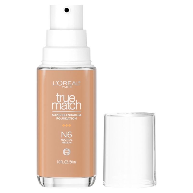 L'Oréal Paris True Match N6 Neutral Medium Super-Blendable Foundation, 1.0 fl oz