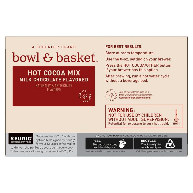 Bowl &amp; Basket Milk Chocolate Flavored Hot Cocoa Mix K-Cup Pods, 0.52 oz, 12 count
