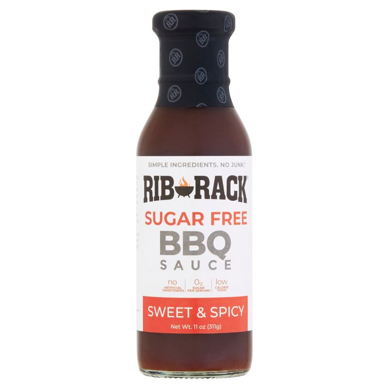 Rib Rack Sugar Free Sweet &amp; Spicy BBQ Sauce, 11 oz