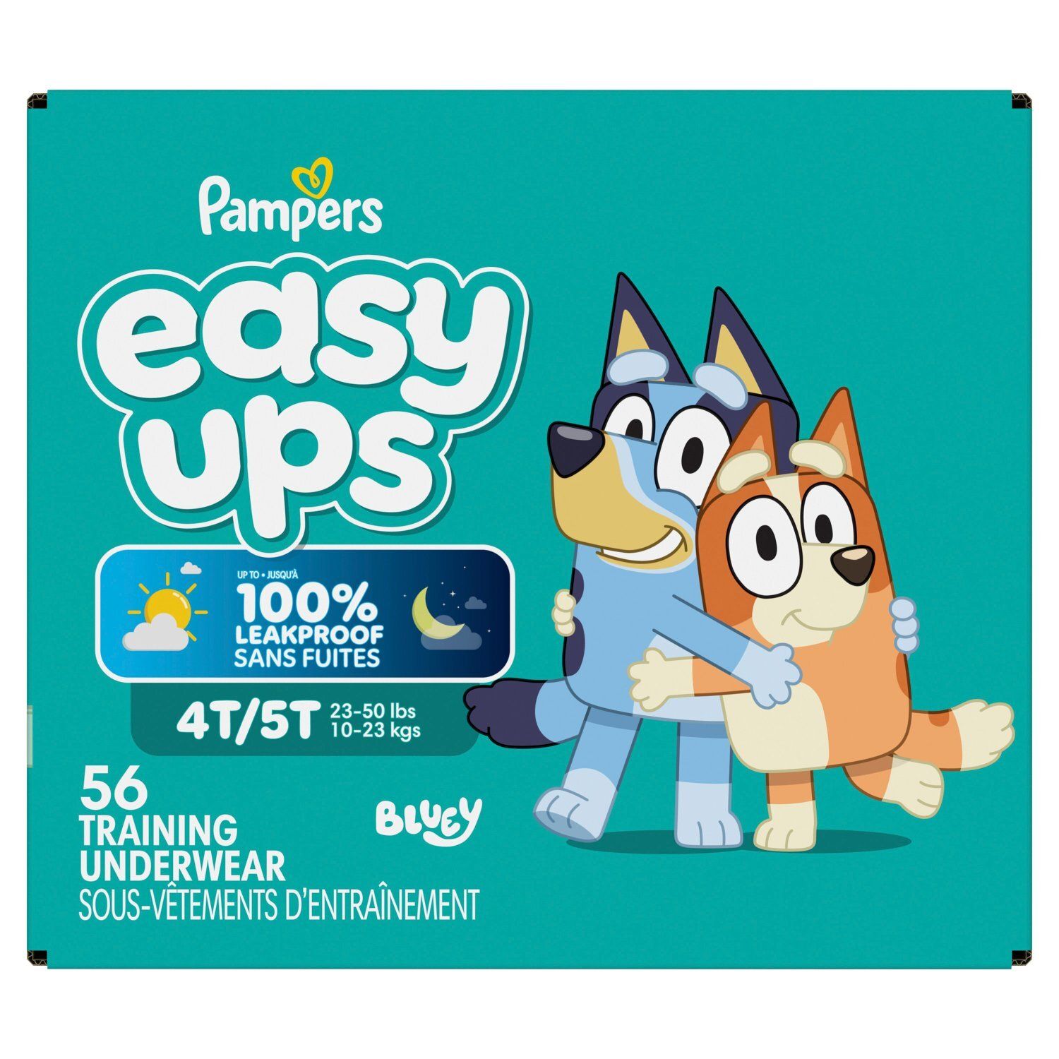 Pampers Easy Ups Bluey Training Underwear, Size 4T/5T, 23-50 lbs, 56 count