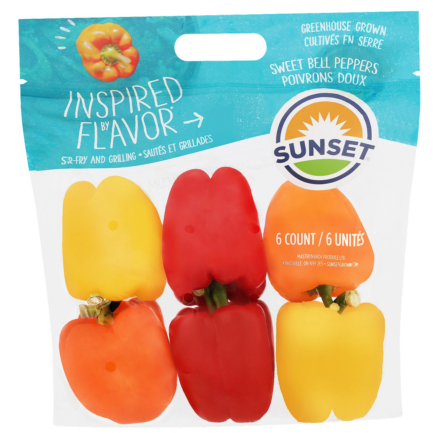 Sunset Sweet Bell Peppers, 6 ct bag
