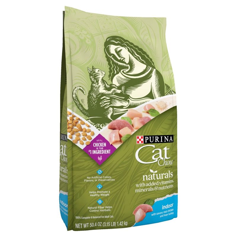 Purina Cat Chow Naturals Indoor with Savory Real Chicken and Lean Turkey Cat Food, 50.4 oz