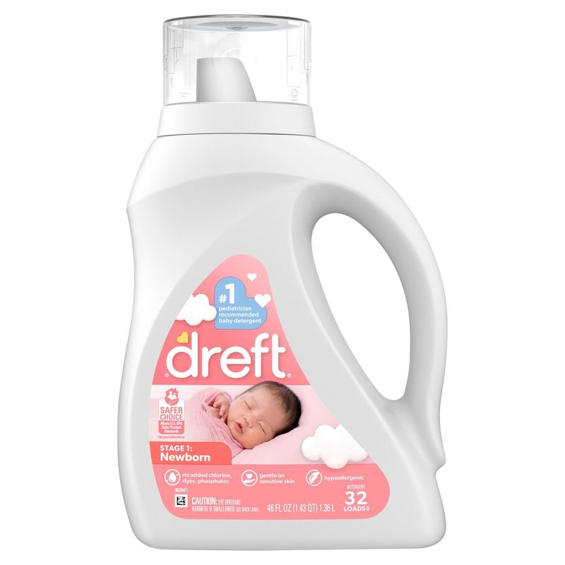 Dreft Stage 1: Newborn Detergent, 32 loads, 46 fl oz