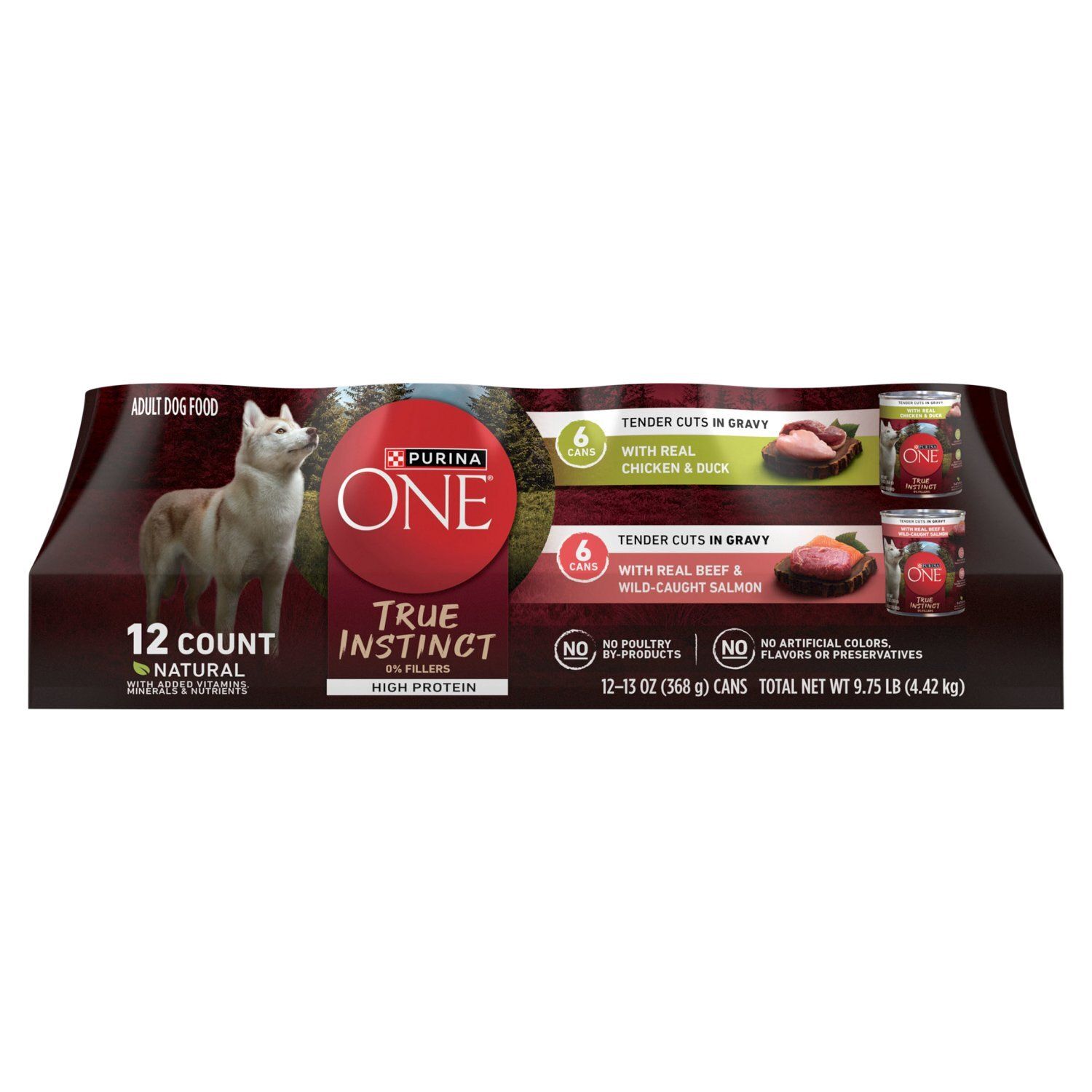 Purina ONE True Instinct Adult Dog Food, 13 oz, 12 count
