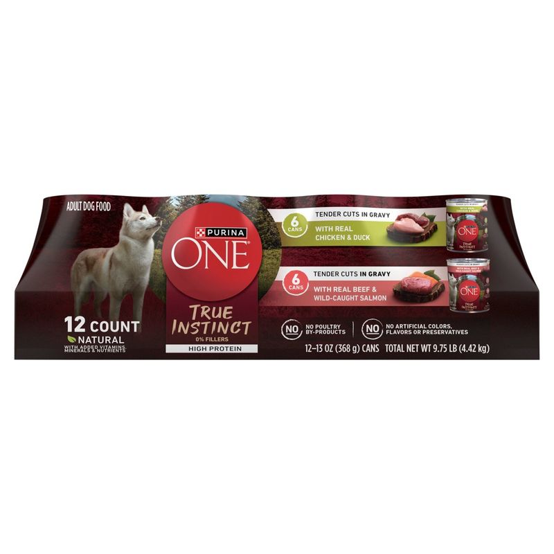 Purina ONE True Instinct Adult Dog Food, 13 oz, 12 count