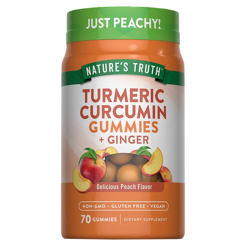 Nature's Truth Turmeric Curcumin + Ginger Delicious Peach Flavor Dietary Supplement, 70 count