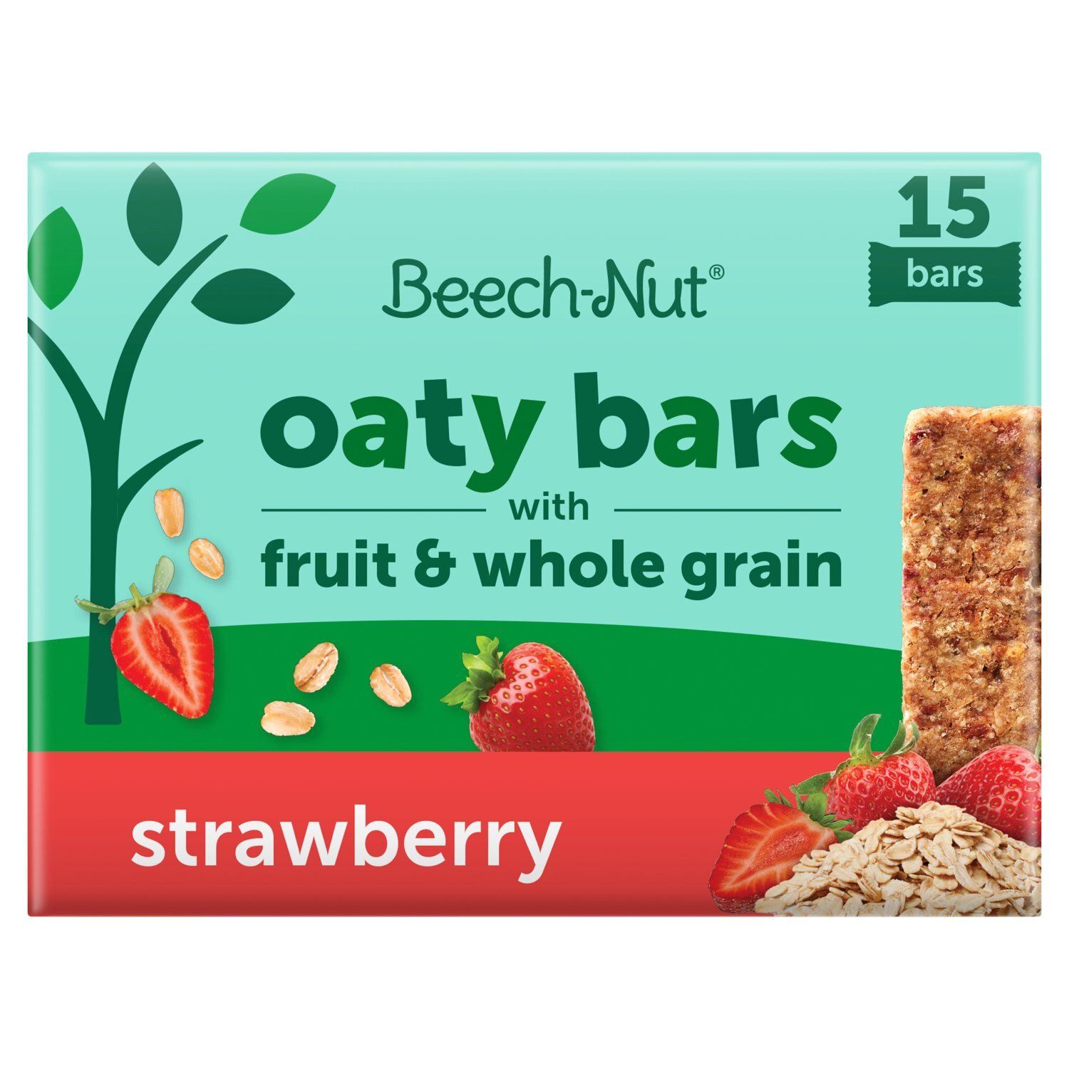 Beech-Nut Strawberry Oaty Bars with Fruit &amp; Whole Grain, 0.78 oz, 15 count