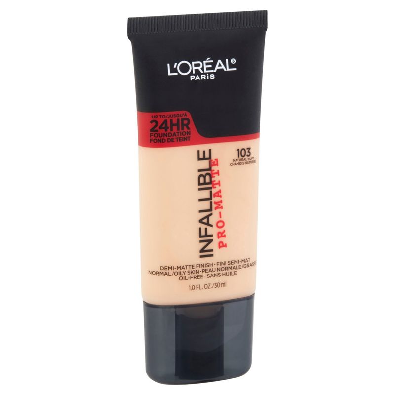 L'Oréal Paris Infallible 105 Natural Beige Pro-Matte Foundation, 1.0 fl oz